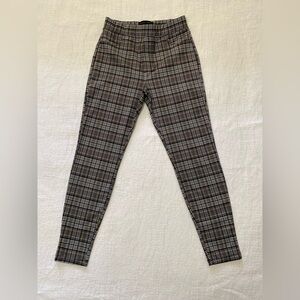 Sanctuary Anthropologie Women Small Skinny Pants Black White Beige Plaid